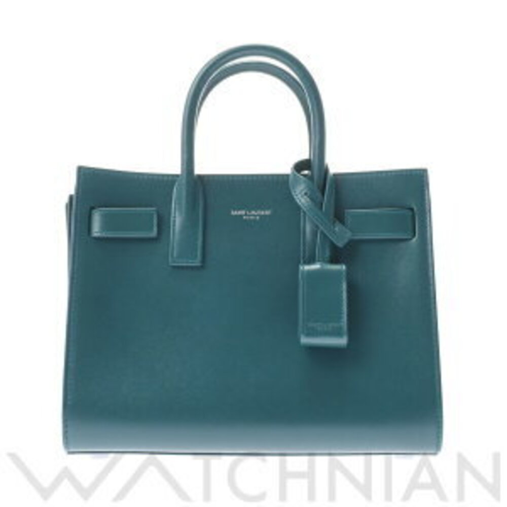 Saint Laurent Sac de Jour Green Shiny Calf Leather Handbag